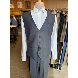 NEW PEERLESS men's solid color vest in charcoal